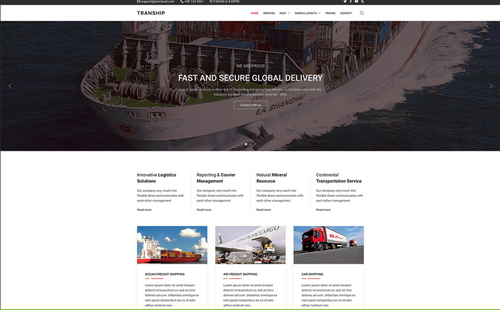 Joomlead Tranship - Joomla Template