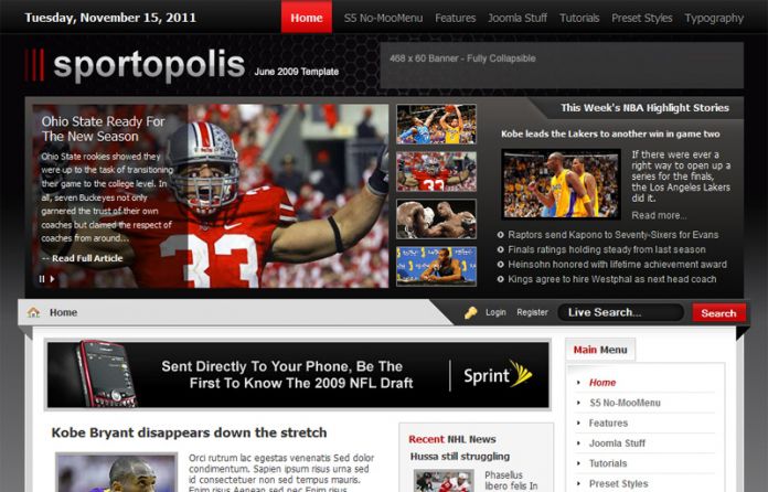 Shape5 Sportopolis - Joomla Template