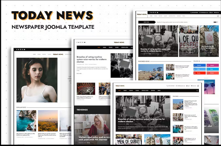 Templaza Today News - Newspaper, Magazine & News Joomla Template