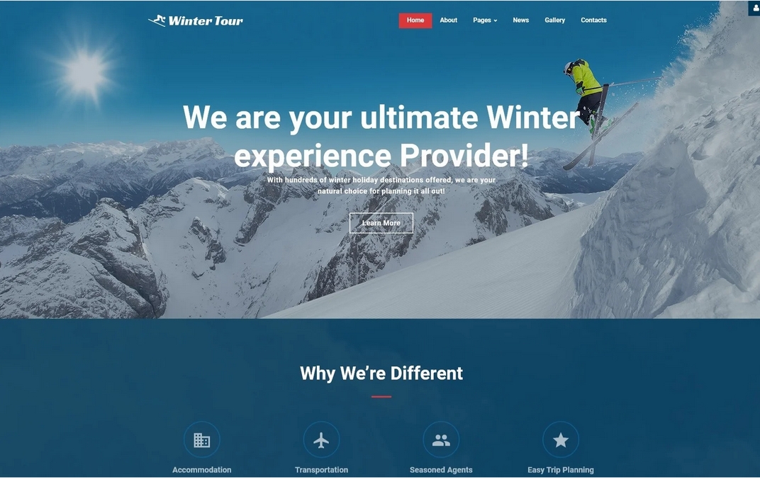 Winter Tour - Travel Agency Responsive Joomla Template