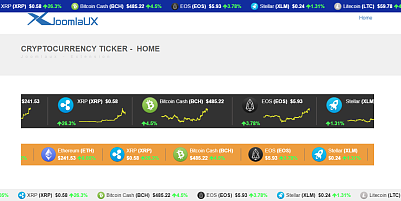 Jux Cryptocurrency Ticker Joomla Extension
