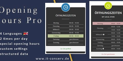 ITCS OpenHours Pro - Joomla Extension