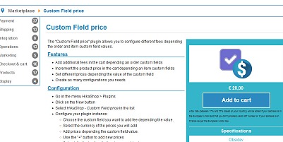 Hikashop Custom Field Price Joomla Extension