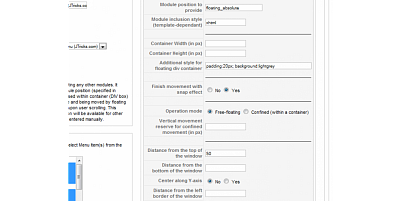 Absolute Floating Menu Joomla Extension