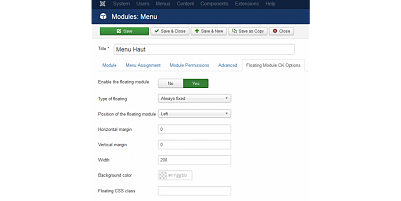Floating Module Ck Joomla Extension