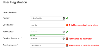 AjaxRegister - Joomla Extension